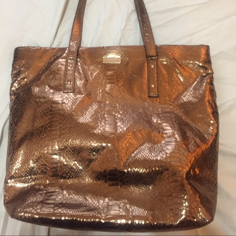 Kate Spade “Foiled Again” Tote - Bronze